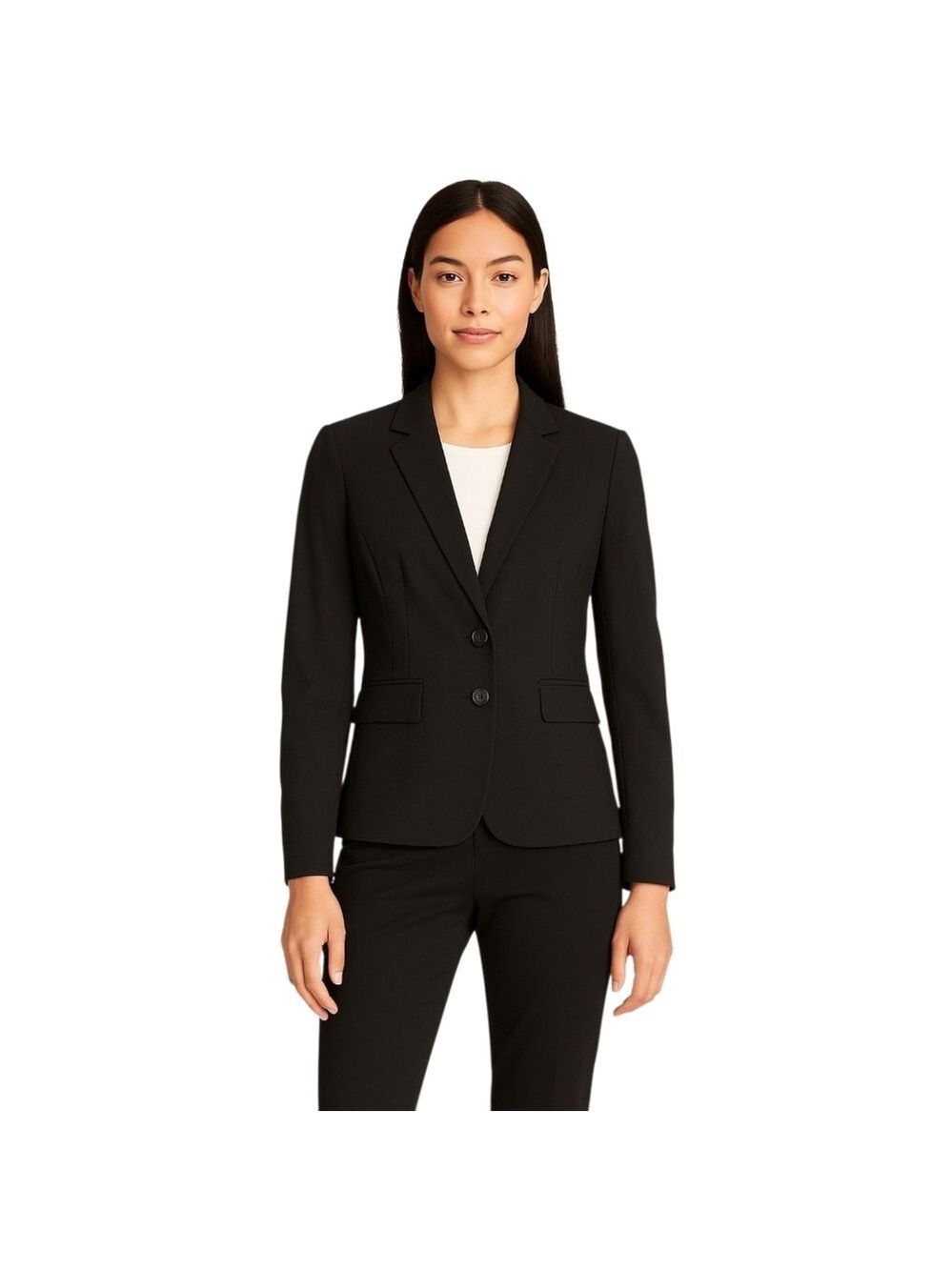 Ann Taylor Black Two-Button Blazer Jacket Size 2 โ Classic Workwear - Picture 1 of 6
